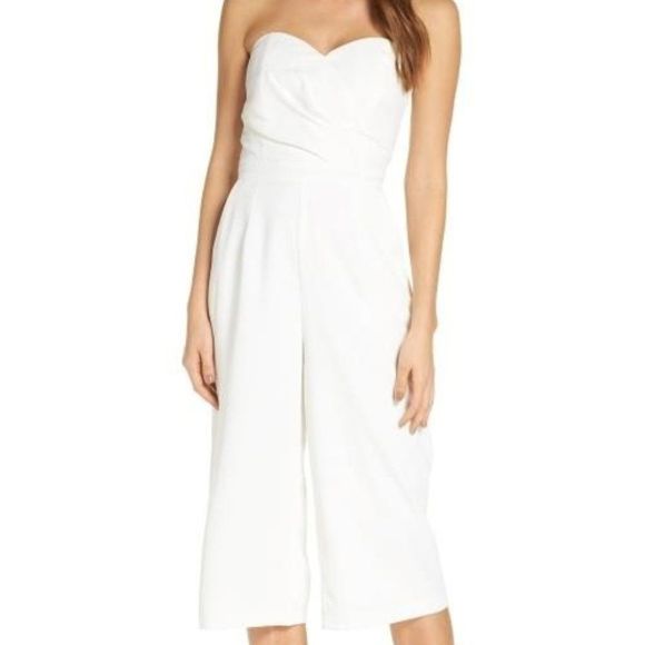 Adelyn Rae Pants - Adelyn Rae Women's Julian Strapless Culotte Jumpsuit
